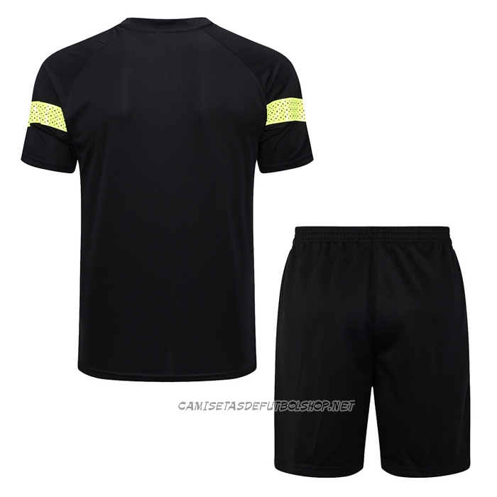 Chandal del Manchester City 22-23 Manga Corta Negro - Pantalon Corto